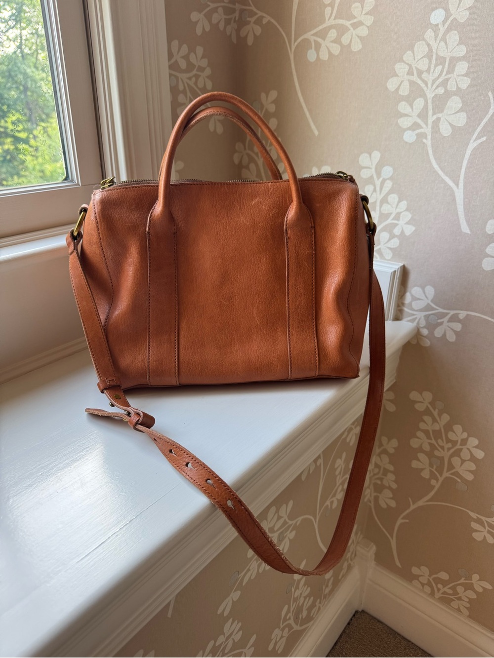 Madewell Tan Leather Top-Handle Shoulder Bag